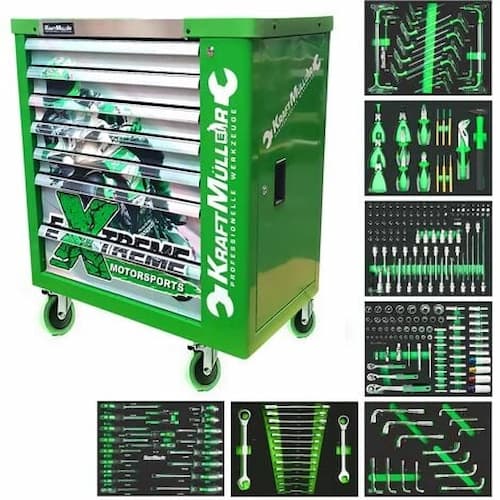 Carrinho de Ferramentas 7 Gavetas com Porta Lateral